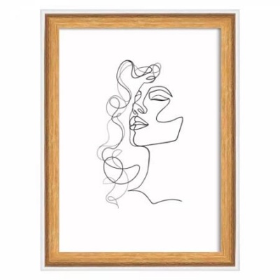 Obrazový rám, drevený, 13x18 cm, "Silhouette", prírodná