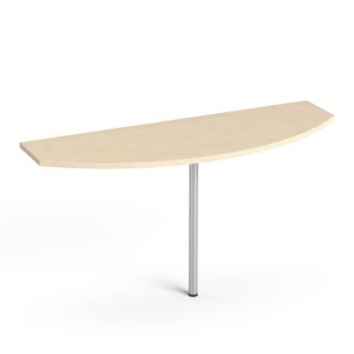Nadstavec ku stolu, zakrivený, noha zo sivého kovu,, 45x140cm, MAYAH  "Freedom SV-49", javor
