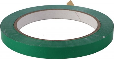 Páska na uzatváranie sáčkov, 9 mm x 66 m, samolepiaca, zelená