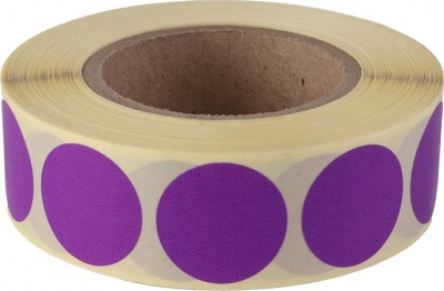 Etikety, okrúhle, 20 mm, 1000 etikiet/kotúč, fialová