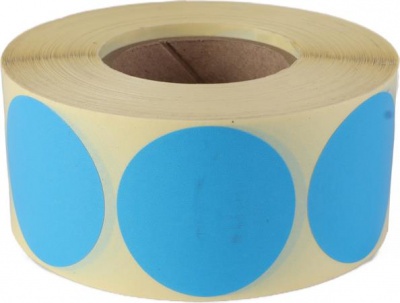 Etikety, 38 mm kruh, 1000 etikiet/kotúč, cyan