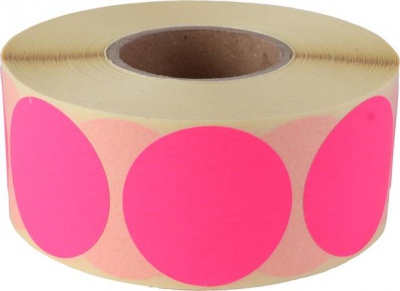 Etikety, 38 mm kruh, 1000 etikiet/kotúč, ružové