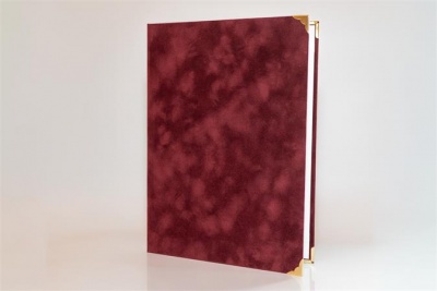 Obal na certifikáty, A4, exkluzívny, kovové rohy bordový