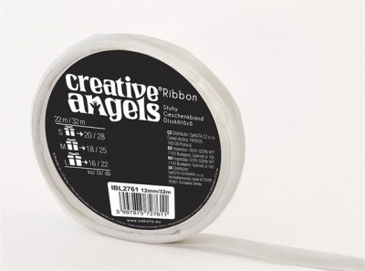 Saténová stuha, 12 mm x 32 m, strieborná