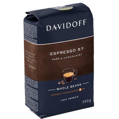 Káva, pražená, zrnková, 500 g, DAVIDOFF "Espresso 57"