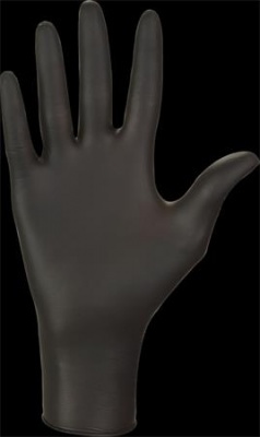 Ochranné rukavice, jednorazové, nitril, veľkosť M, 100 ks, nepudrované, čierna