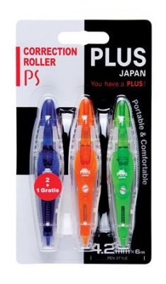 Korekčný roller, 4,2mm x 6m, PLUS "PS", 3 rôzne farby