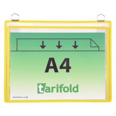 Prezentačná tabuľa, závesná, A4, na ležato, s kovovým uškom, DJOIS, žltá