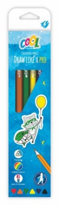 Farebné ceruzky, sada, trojhranné, COOL BY VICTORIA, 6 rôznych farieb