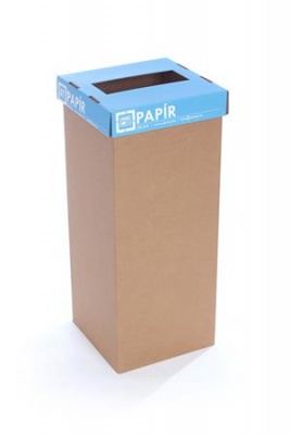 Odpadkový kôš na triedený odpad, recyklovaný, HU popis, 50 l, RECOBIN "Office", modrá