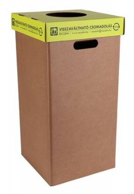 Odpadkový kôš, určený na zálohované fľaše, vyrobený z recyklovaných materiálov, 50 l, RECOBIN "Office"