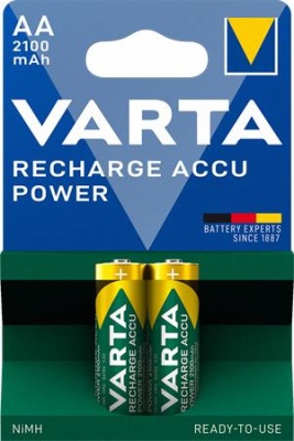 Nabíjateľná batéria, AA, tužková, 2x2100 mAh, prednabitá, VARTA "Power"