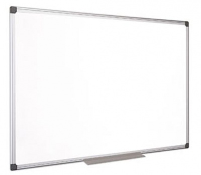 Biela tabuľa, magnetická, smaltovaná, 100x150 cm, hliníkový rám, VICTORIA VISUAL