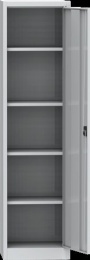 Kovová skriňa, 1-dverová, sivá, 4 police, 1950 x 505 x 400 mm