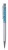 Guľôčkové pero, krémovo-biela, vrch aqua modrá, plnené SWAROVSKI® krištáľmi, 14 cm, ART CRYSTELLA®
