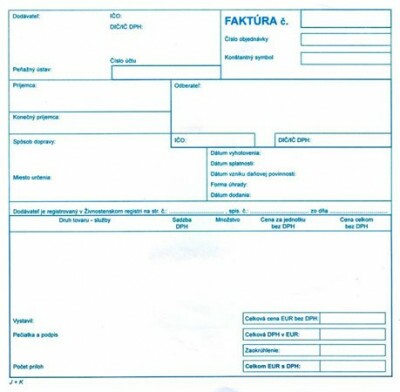 Faktúra 21x20 cm - 100 listov samoprepis