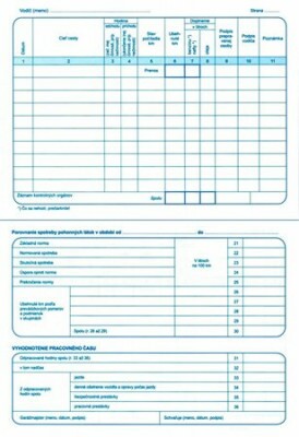 Záznam o prev.vozidla os.dopr. 100 list