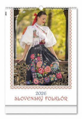 Slovenský folklór nástenný kalendár 2026