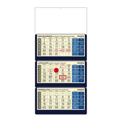 Trojmesačný kal.3M LUXUS modrý T09